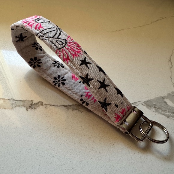 Handmade Upcycled Free People Wristlet Keychain - Picture 2 of 4